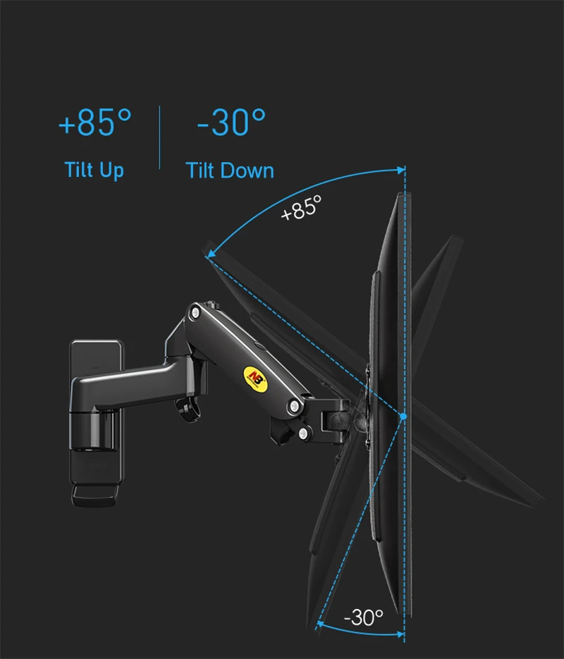 New NB F150 Gas Spring 17-35 inch LED TV Wall Mount Monitor Holder Ergonomic Mount Arm Max. VESA 100*100mm Loading 3-12kgs