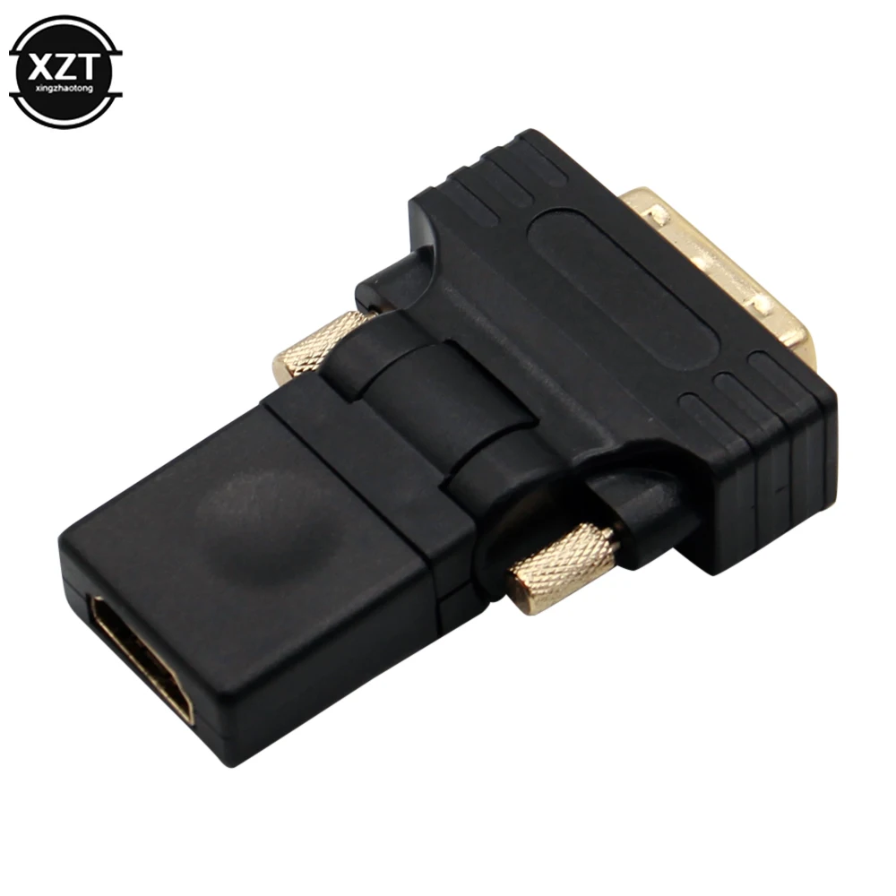 Kompatybilny z HDMI do adaptera DVI 24 + 1 Pin 360 stopni obrotowy konwerter HD 4K 1080P kobiecy męski do komputera projektor telewizyjny