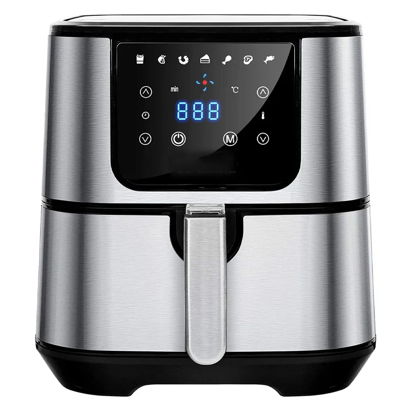 SQUARE stainless steel Multifunction All in 1 Air Fryer Oven Square Deep Fryer Retro 5.5L Capacity No Oil Air Fryer digital