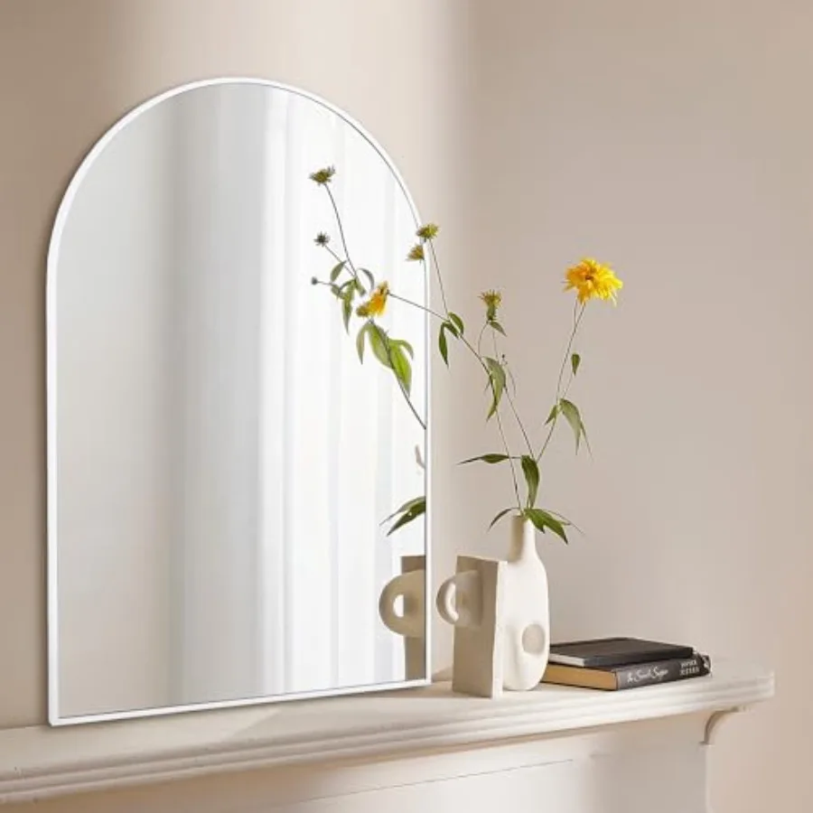 

Арочное зеркало для ванной 20x30 дюймов, настенное зеркало с деревянной рамой, современное зеркало из закаленного стекла для спальни, прихожей, лифтовой зоны