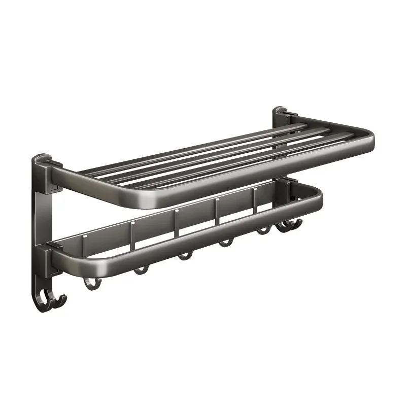 

Настенная вешалка для полотенец — двойная 24-дюймовая, устойчивая к ржавчине, подвижные крючки, идеально подходит для ванной комнаты