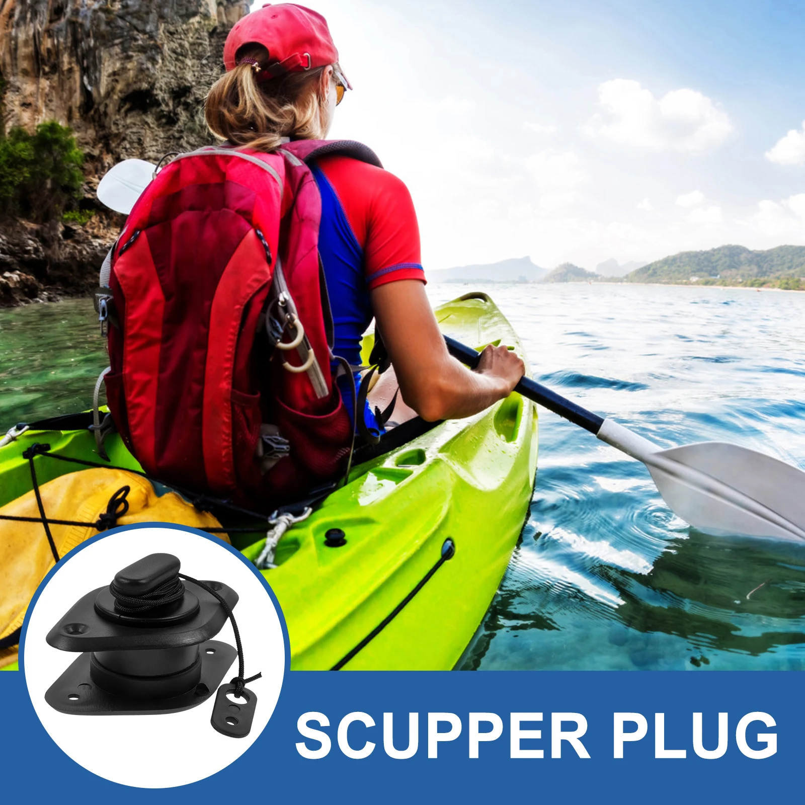 

Drain Valve Plug for Kayak Canoe Scupper Plugs Boat Kit Inflatable Air Valves Black Lightweight Easy Installation for Boats
