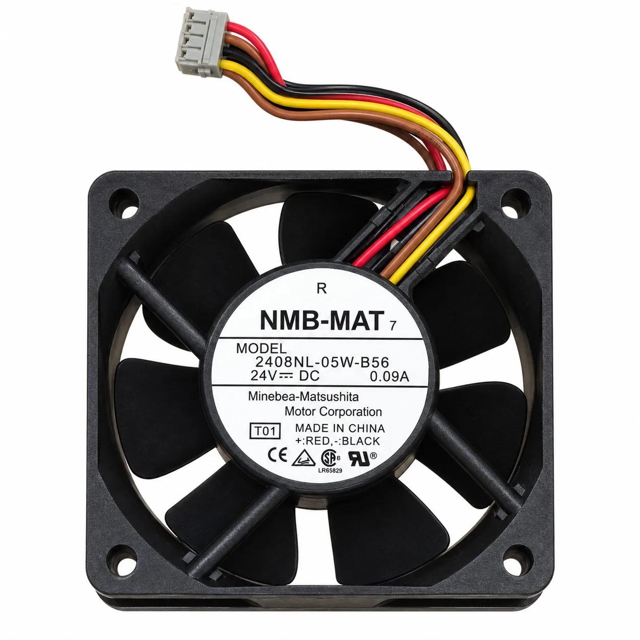 2408NL-05W-B56 Axial Cooling Fan 60x60x20mm 6020 24V 0.09A PWM Tachometer 4-Wire for NMB