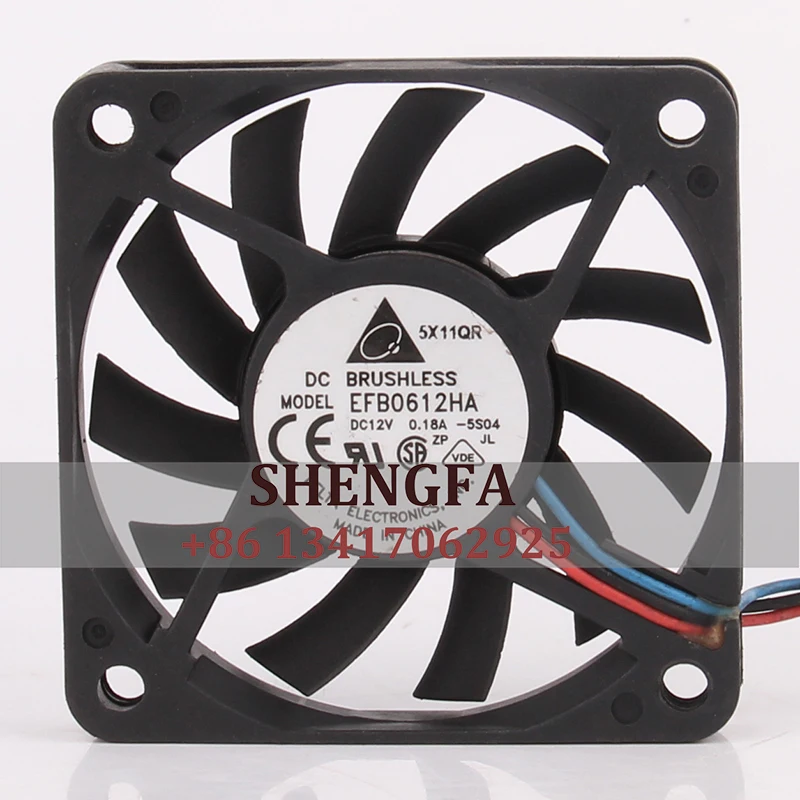 

DELTA EFB0612HA Case Cooling Fan 24V 48V DC12V 0.18A EC AC 1.44W 60X60X10MM 6CM 6010 Large Air Volume Ultra Thin CPU Fan