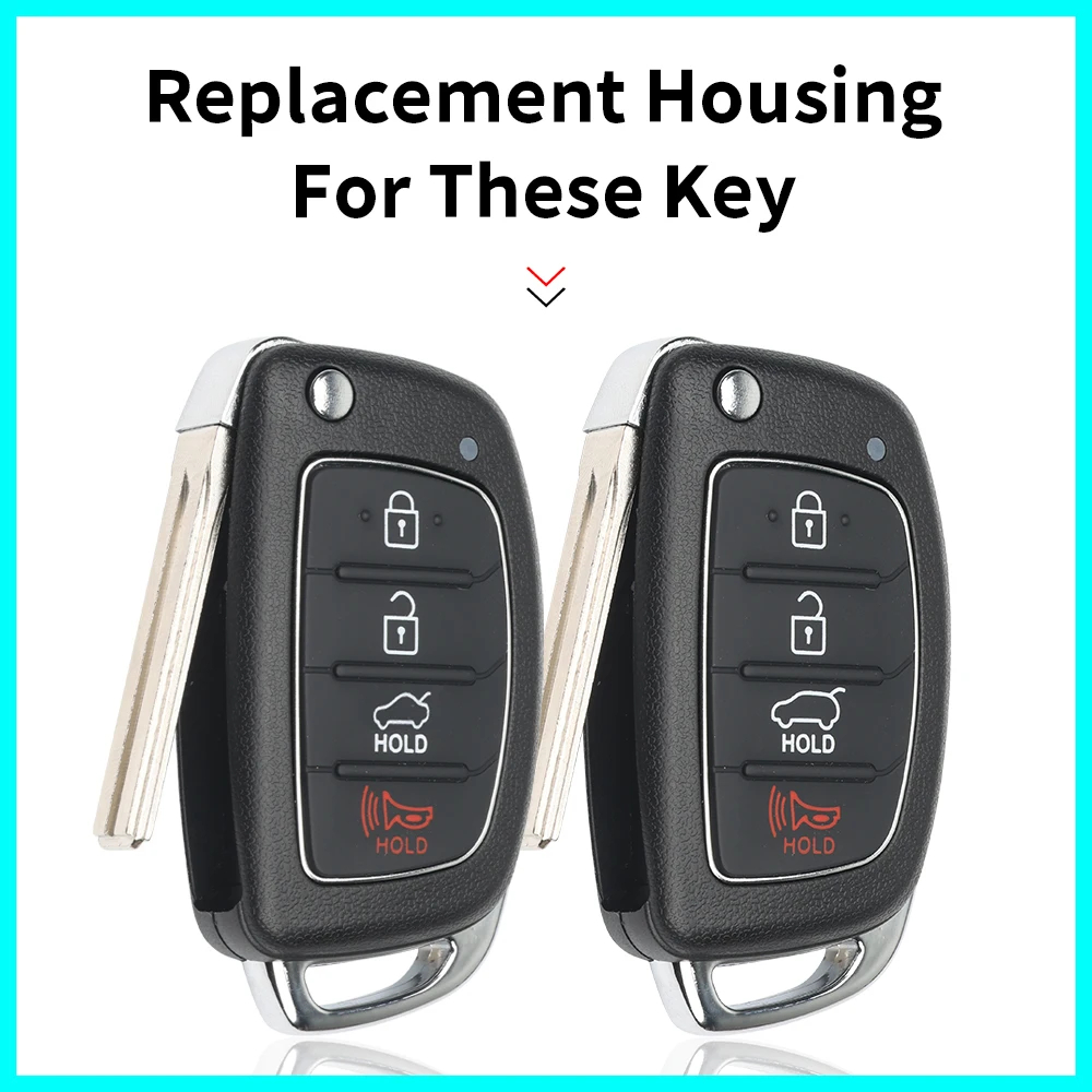 Crafters Replacement Housing For Hyundai HB20 SANTA FE IX35 IX45 Accent I40 HY15/HY16/HY18R/HY22 Flip Remote Car Key Shell Case