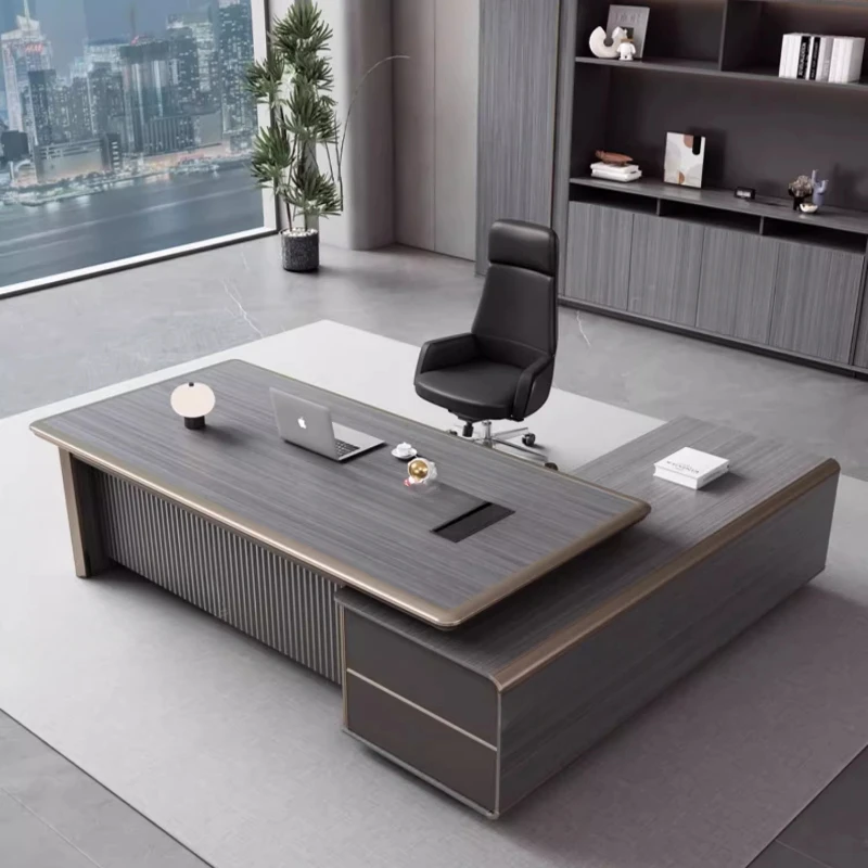 

Дизайнерские портативные офисные столы L-образный светильник, роскошные компьютерные столы высокого качества, деревянная мебель для учебы Escritorio Oficina