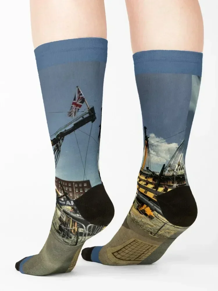 HMS Victory Socks anti slip football FASHION Stockings Hiking boots Socks Men Women's
