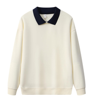Retro-style Long-sleeved Sweatshirt for Men Loose Casual Clothing with Ribbed Cuffs and Hem Soft Urban Fashion Autumn and Winter
