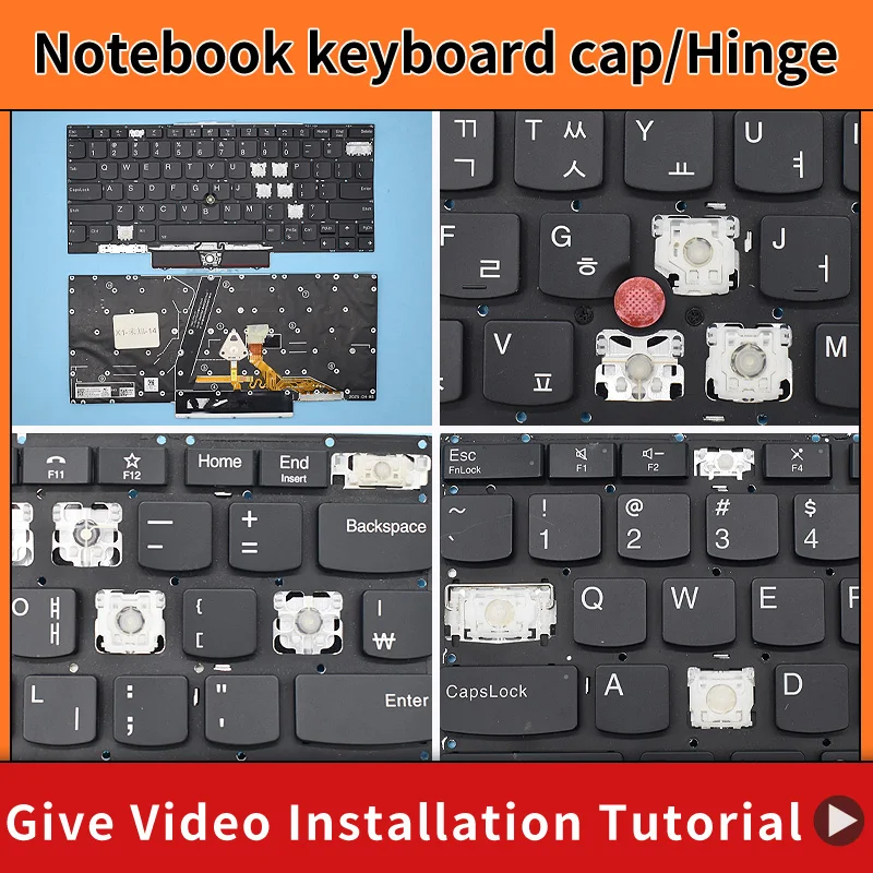 Tampa de Tecla Original de Reposição com Dobradiça para Teclado de Notebook Lenovo ThinkPad X1 Titanium Yoga Gen 1 20QA 20QB