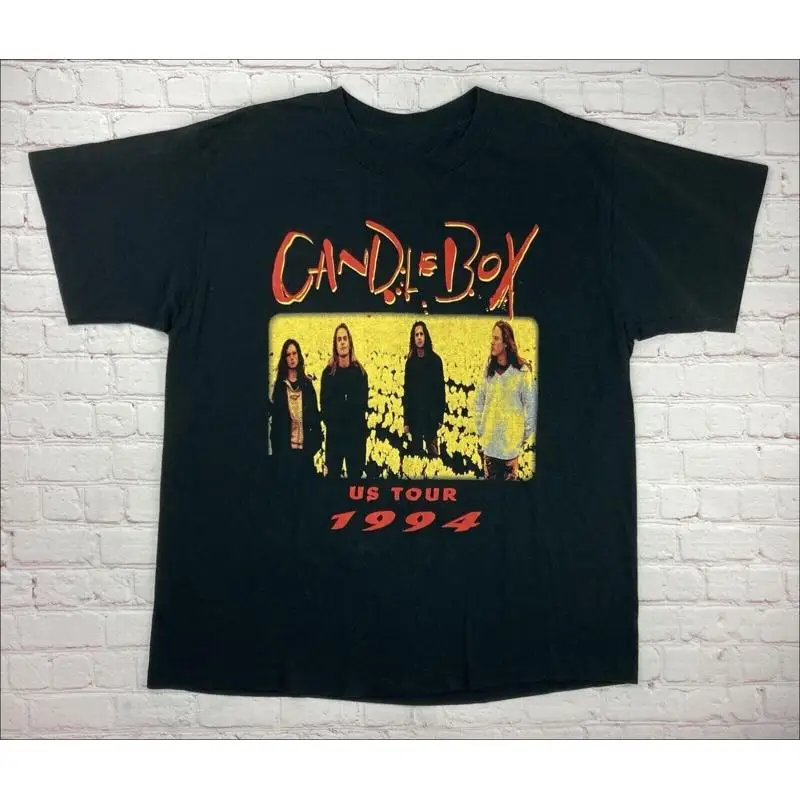 تي شيرت Vtg Candlebox Band Us Tour 1994 قطن أسود للرجال جميع المقاسات In607
