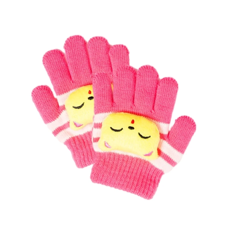 Warm Colorful Gloves Toddler Cartoon Animals Mitten Full FInger Winter Outdoor Gloves for Children Knitted Mitten