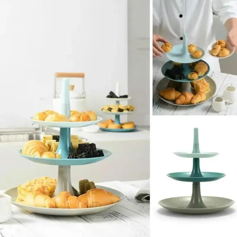 3-Tier Fruit Plate Creative Household Dessert Cake Stand Multi-layer Serving Tray for Living Room Afternoon Tea Birthday Party - view 6