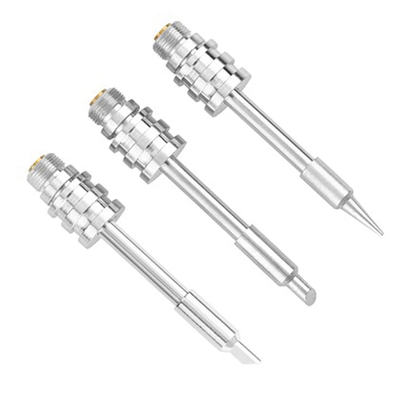 T61C_3Pcs 30W Ferro de solda 510 Interface Ponta de ferro de solda prata
