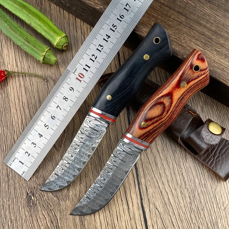

Handheld meat slicer, survival knife, peeler, and multi-functional fruit knife with leather cover, suitable for outdoor survival