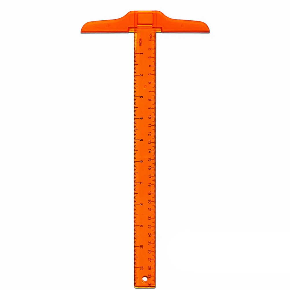 2Pcs 30Cm Plastic T Ruler Dual Scale Inch Centimeter Precision Drafting Ruler for Architects Engineers Artists Craftsmen School