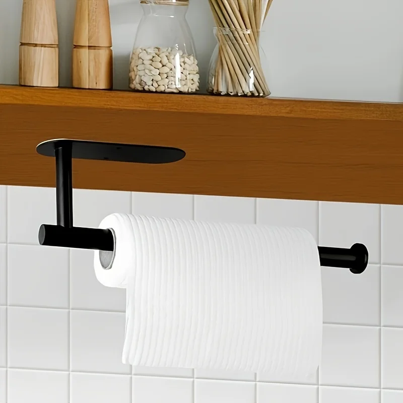 Punch-free Paper Towel Holder Metal Rack Kitchen Rag Storage Rack Wall-mounted Paper Towel Holder Under Cabinet