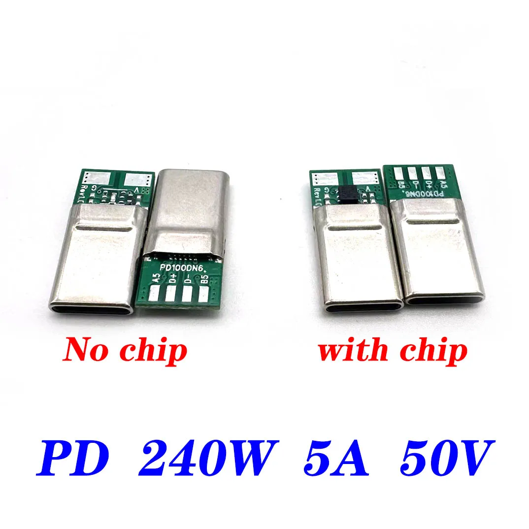 

1sets Type-C PD 240W 5A with chip USB type c male Connectors Jack 16pin Electric Terminals welding data cable Accessory Repair