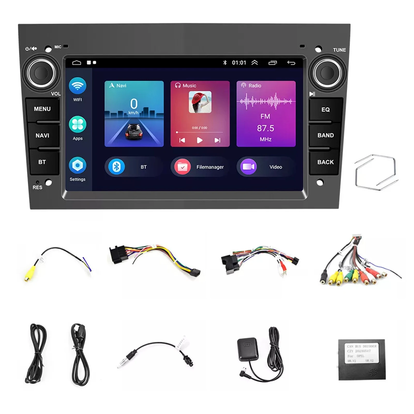 7 Inch Android 14 Car Radio GPS Navi WIFI Camera for Opel Buletooth DSP EQ Car Radio Android auto