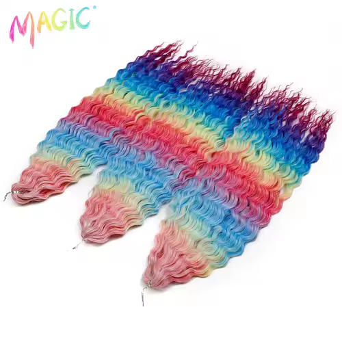 Magic Ariel Curl Hair Water Wave Twist Crochet Hair Synthetic Braid Hair Ombre Blonde 22 Inch Deep Wave Braiding Hair Extension - Image 11