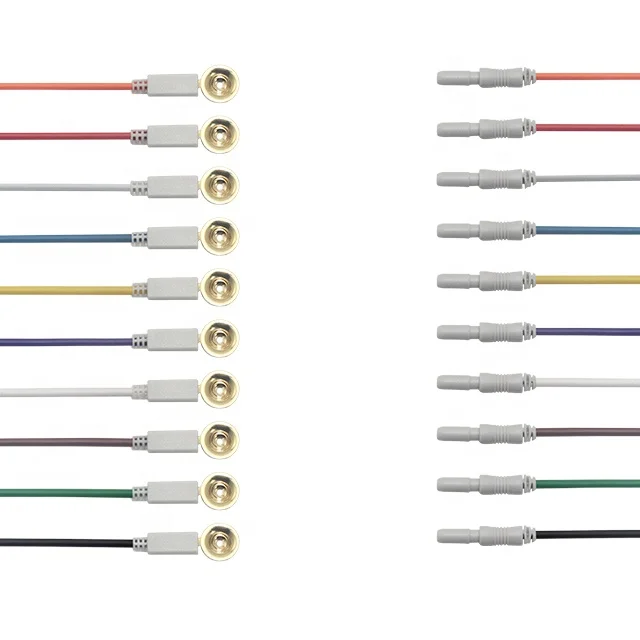 DIN1.5 Socket Color EEG Cable Gold-plated EEG Cup Electrode,Medical Cable