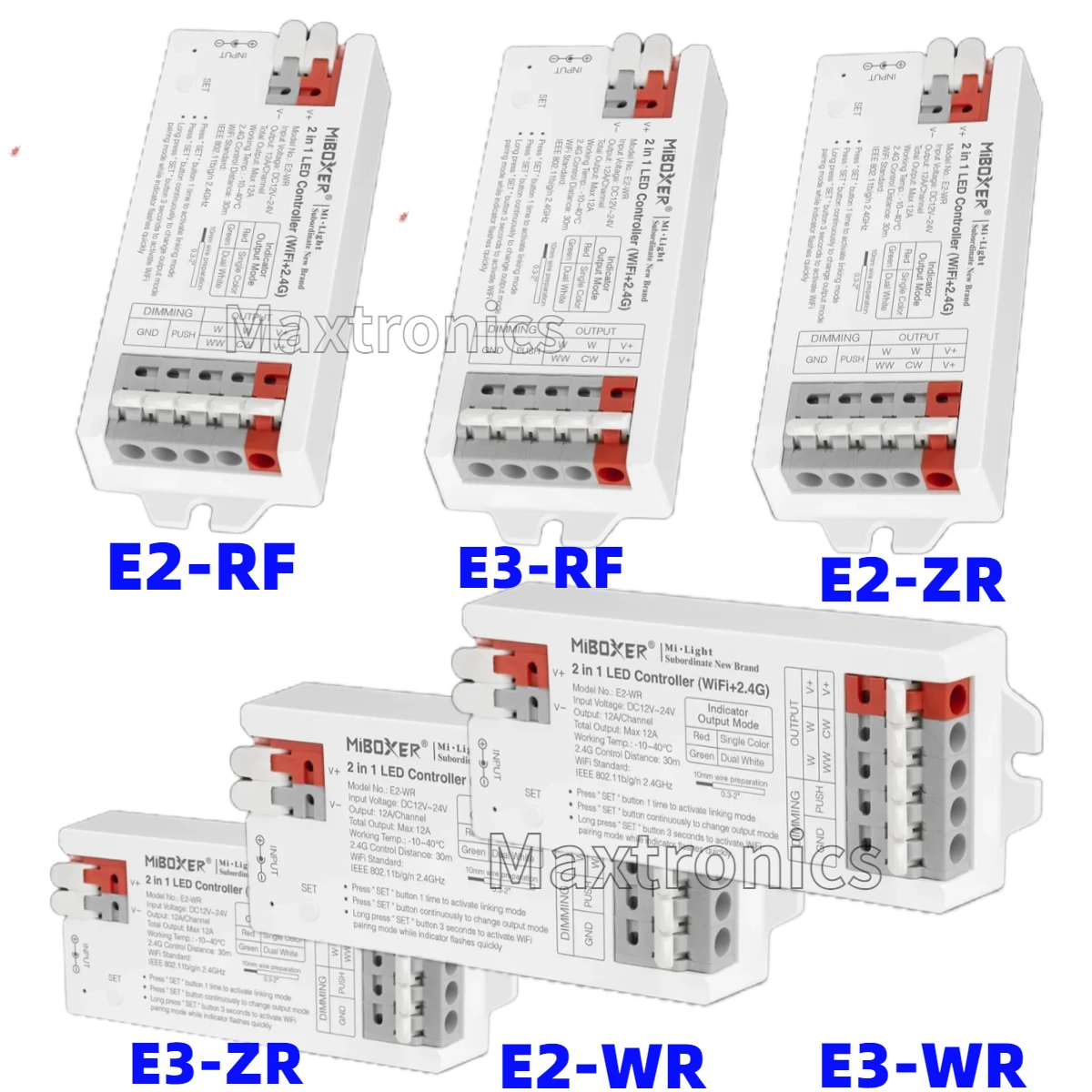 NEW Miboxer 2/3 in 1 WiFi Zigbee 3.0+2.4G LED Controller for Single Color/Dual White/RGB/RGBW/RGB+CCT LED Strip Light DC12-24V