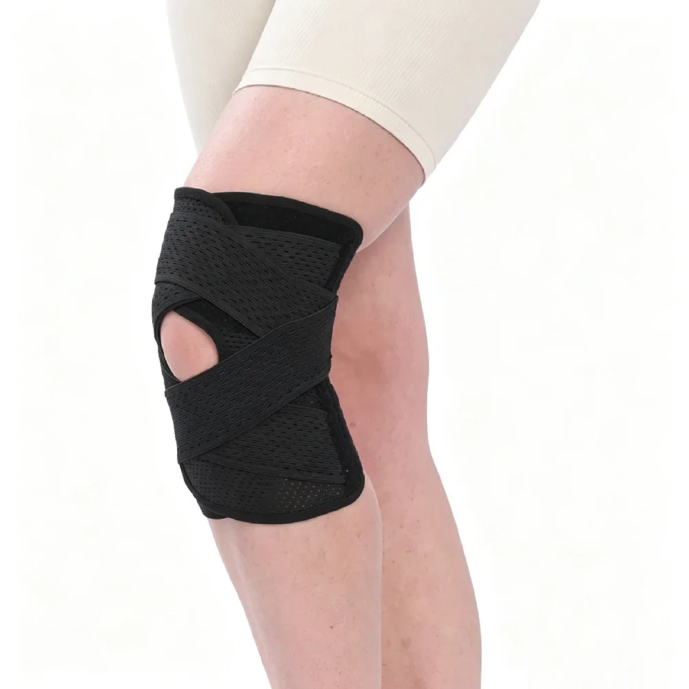 1Pcs Adjustable Meniscus Knee Brace Side Stabilizers, Breathable Knee Support Wrap for Basketball Running Hiking Fitness Workout