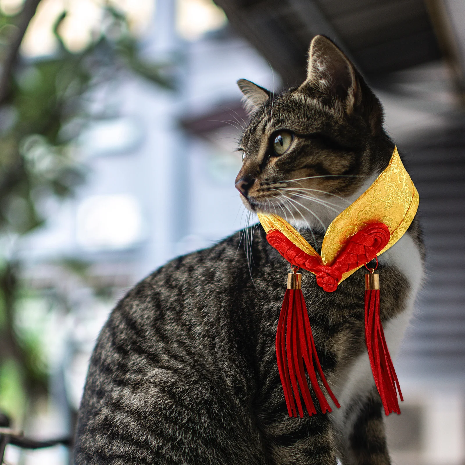 

Christmas Pet Costume Party Collar for Cats Kitten Collars Chinese Tie Cute Dog