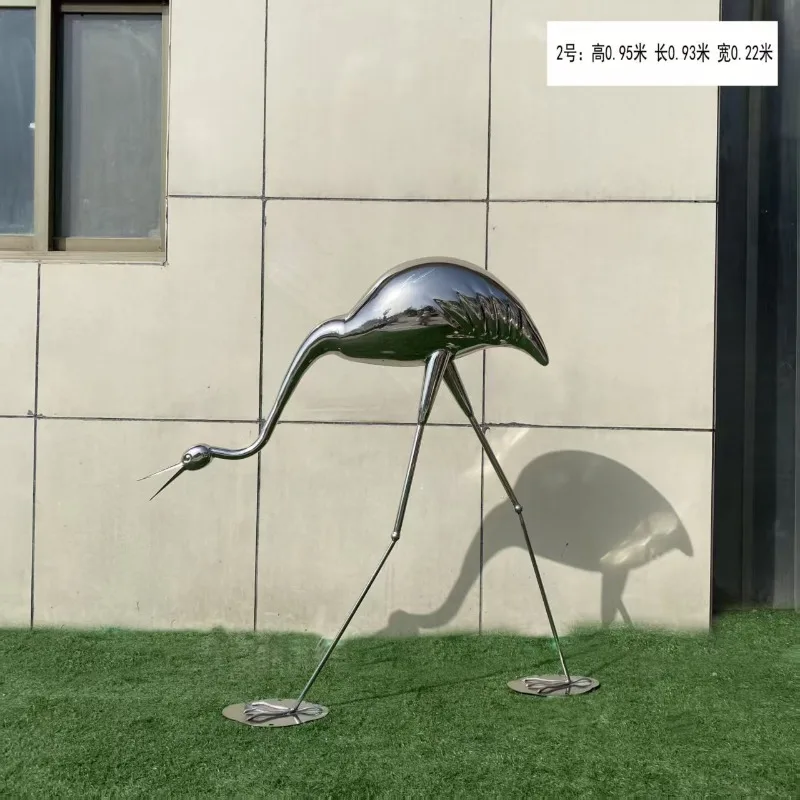 Outdoor stainless steel metal sculpture custom ornament garden landscape sales office water feature decoration