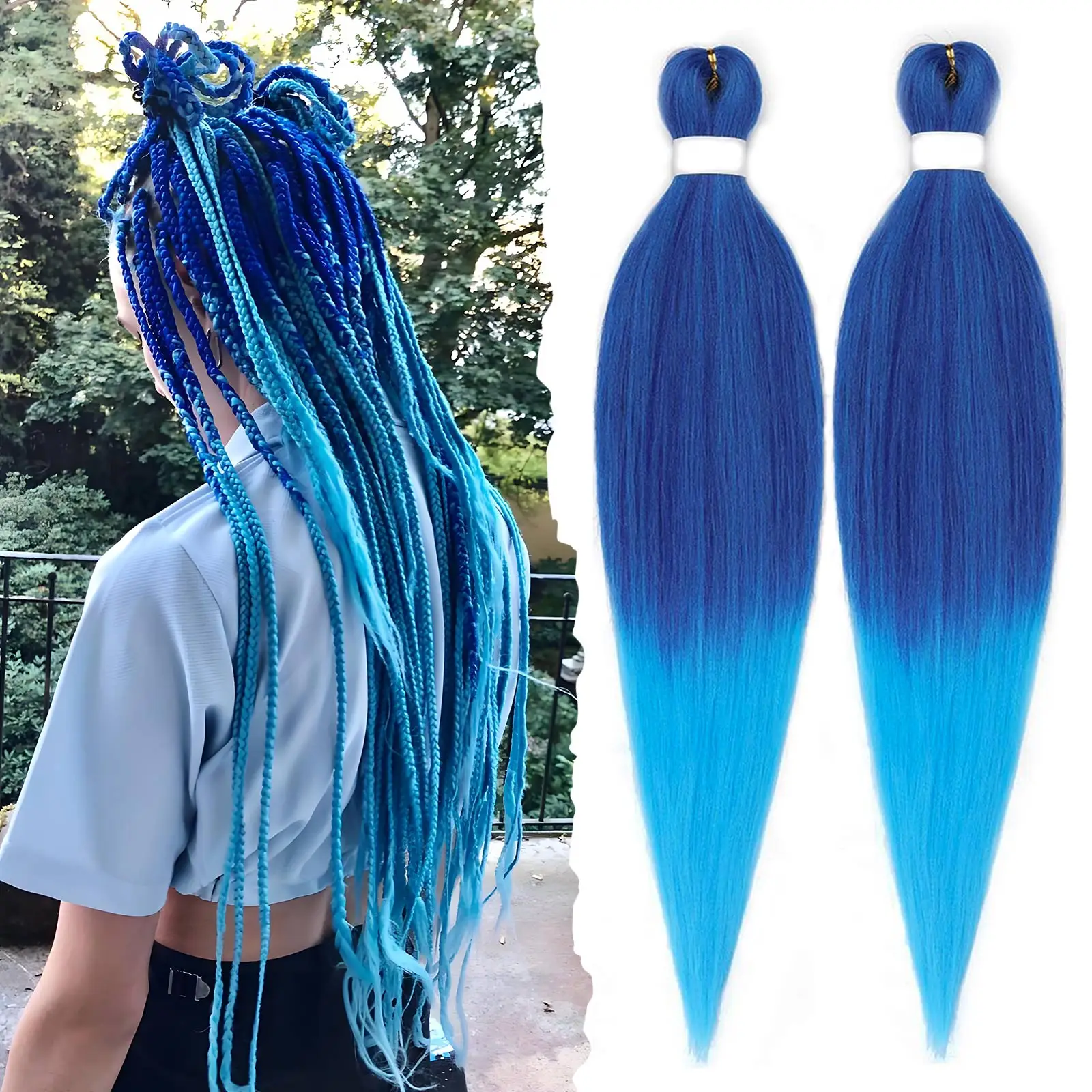 26 30 Inch Long Pre Stretched Braiding Hair Extension Braids Synthetic Crochet Braids for Women Girls Halloween Cosplay Party
