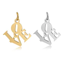 DOOYIO 5pcs/Lot Stainless Steel Hollow-out LOVE Pendants For Women Jewelry Necklace Handmade Making DIY Accessories