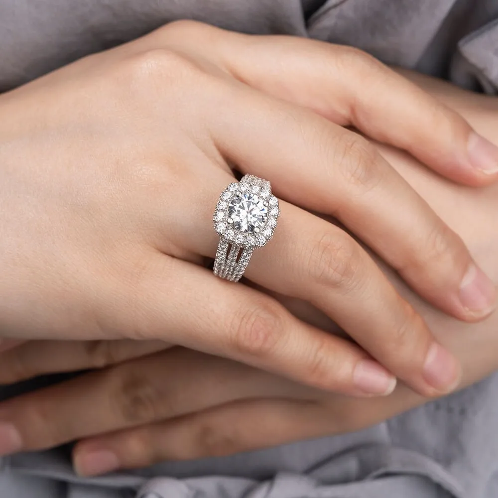 Light Luxury Silver Plated Cubic Zirconia Engagement Rings for Women Fashion Wedding Party Jewelry Valentine Gifts