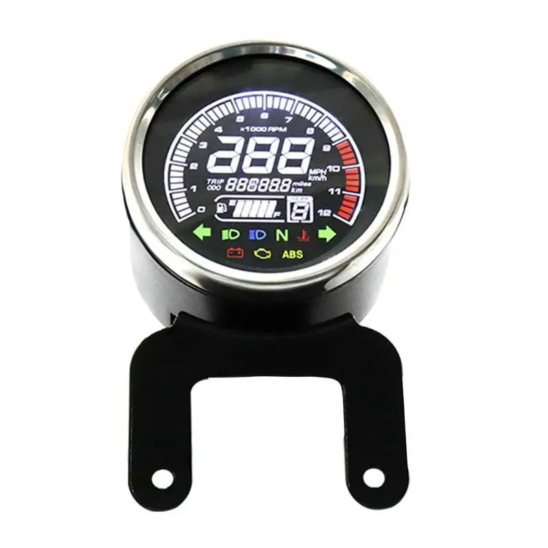 Motorcycle speedometer  tachometer  beam of light headlight indicator  oil level meter  gear meter  odometer display