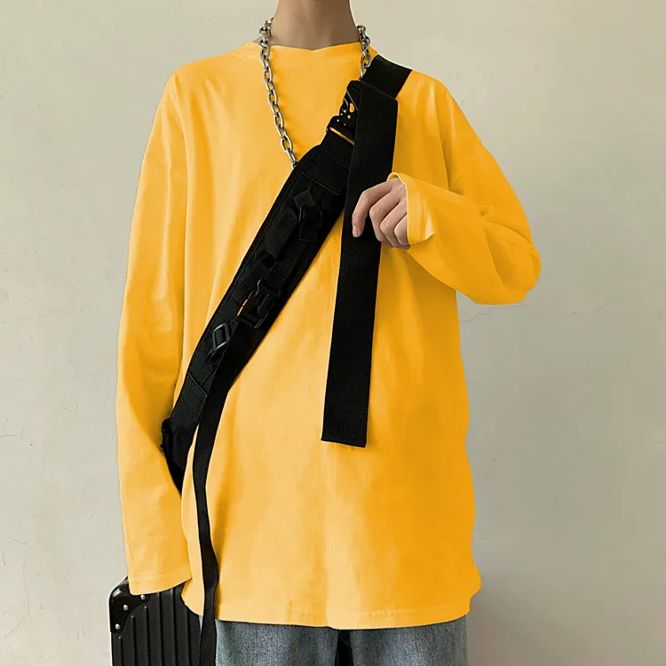 2023 New Women Men Oversized T-shirts Spring Autumn Candy Color Long Sleeve Tops Harajuke Loose Tees Grunge Clothes