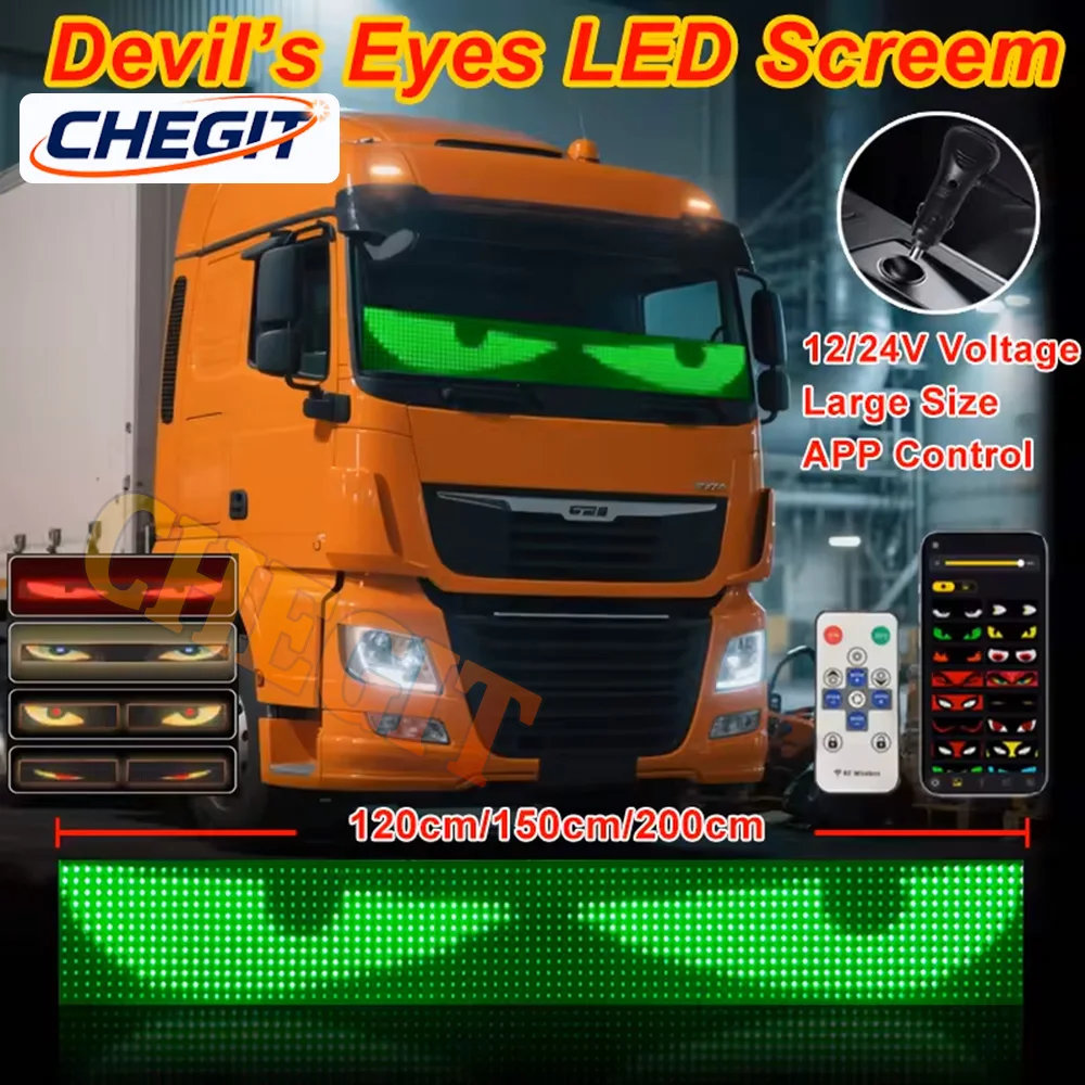 

App Control Devil's Eye DIY Программируемый гибкий экран Светодиодный автомобильный светильникTruck Eye Светодиодный дисплей Автомобильный знак Анимационная светодиодная матричная панель