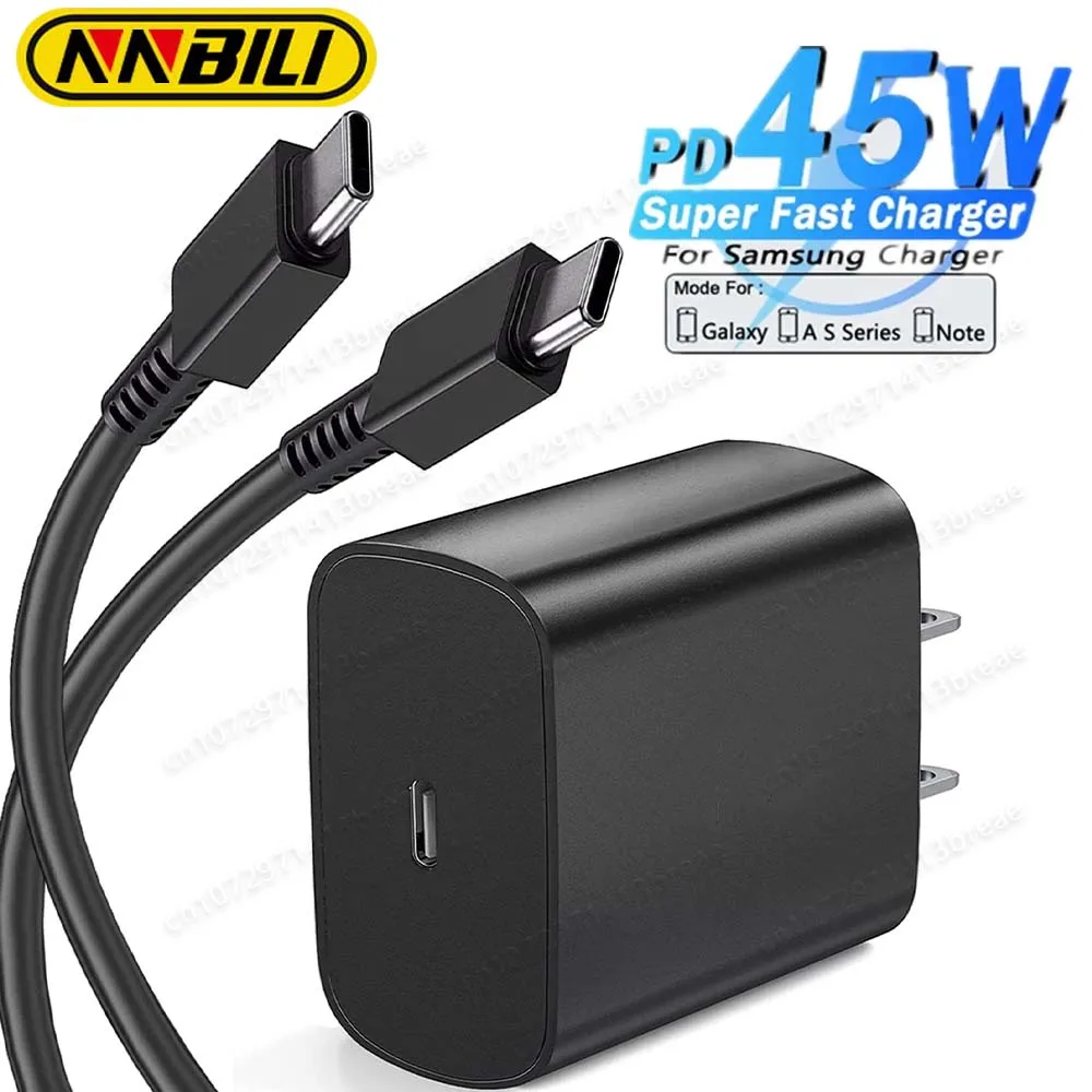 

45W Dual Type-C PD Fast Charger US/EU Regulations Super Fast Charging Kit Mobile Phone Accessories for Samsung Huawei Millet