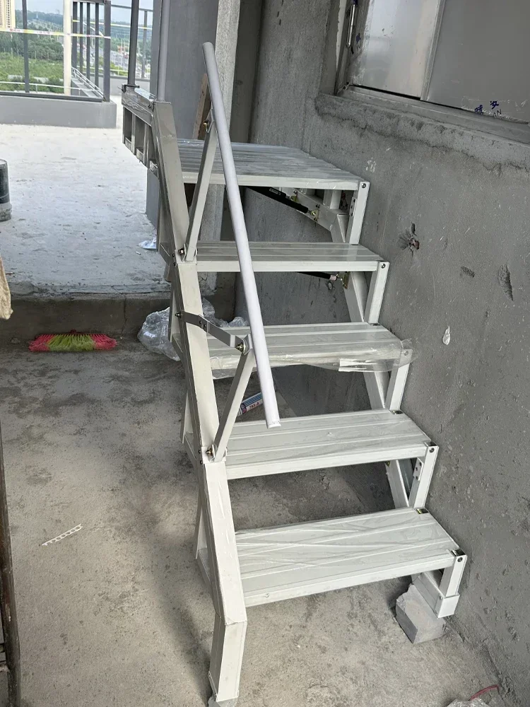 

Hot Sales Stairs Against The Wall, Folding Steps, Alloy Outdoor Folding Stairs, Home Customized Attic Ladders