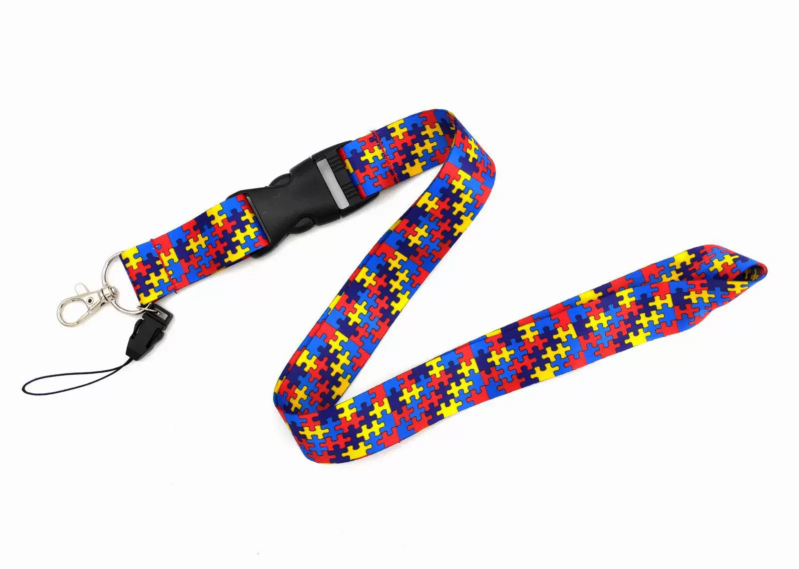 

10pcs Jigsaw Autism Buckle Phone Hanging Rope Long Chest Card Camera Rope Keychain Hanging Rope