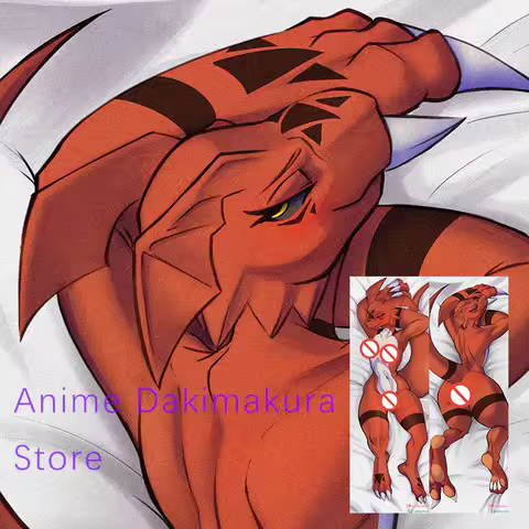 Digimon Scalie Furry Dakimakura Anime Double sided Print Life Size Body Pillow Case Cover Pillowcase
