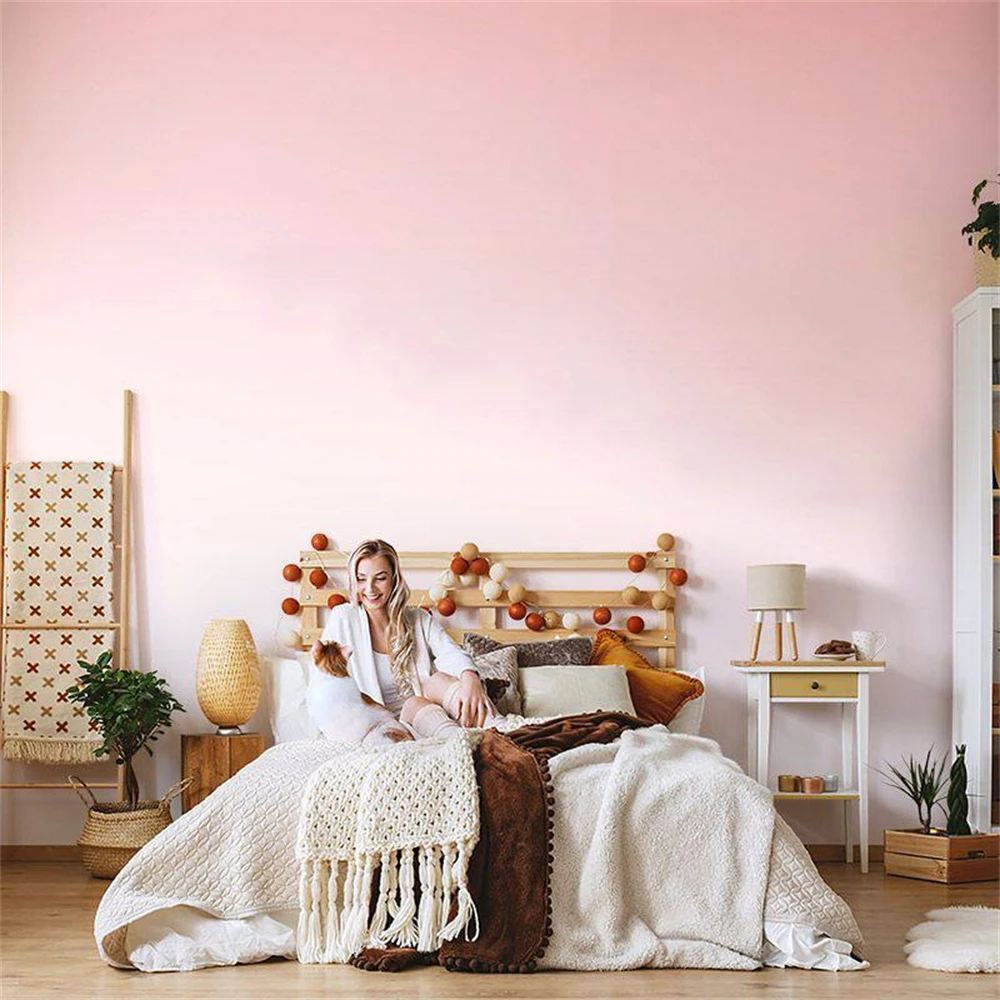 

custom papel de parede Nordic Color Pink Wallpaper Dining Room Living Room TV Background Wallpaper Mural Bedroom Wall Covering
