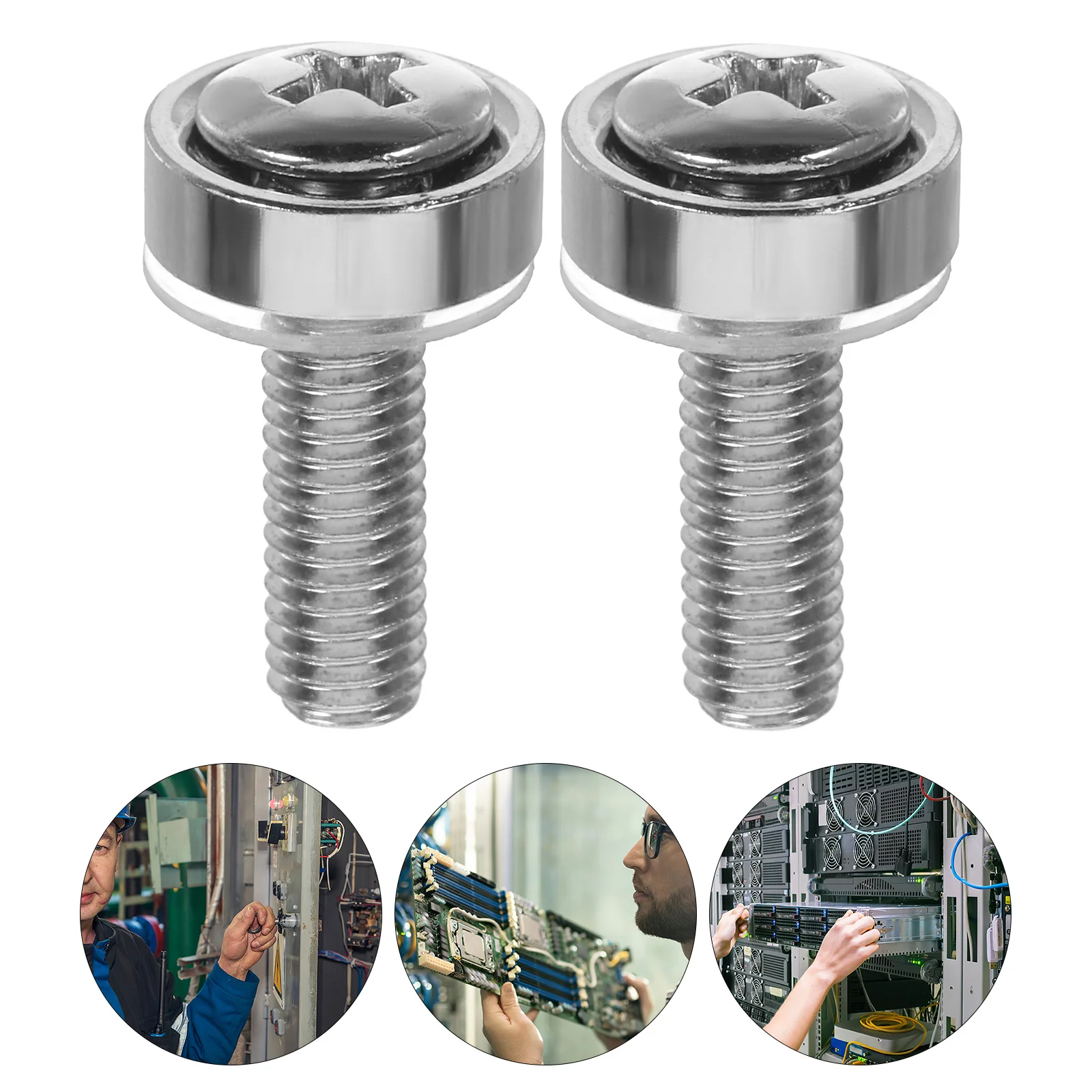 

50Pcs M5 Rack Screws Cage Nuts Zinc Coated Durable Long Lasting Networking Equipment Cage Nuts Rack Mount Screws