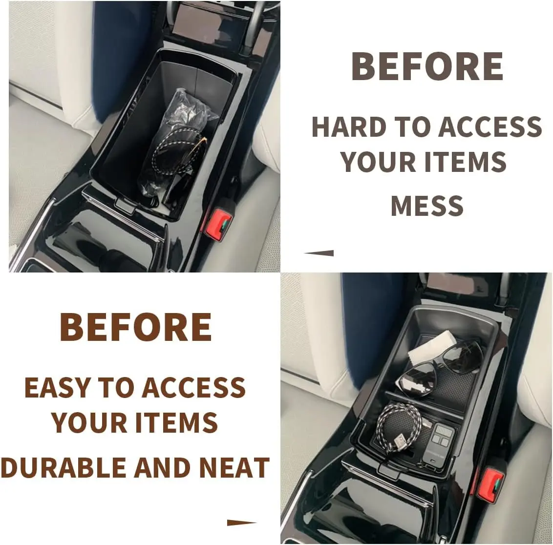 ل 2023 2024 VW ID.4 ID6 وحدة التحكم المركزية صندوق تخزين منظم وحدة التحكم المركزية صينية مسند الذراع تخزين صينية السيارة الملحقات الداخلية #3