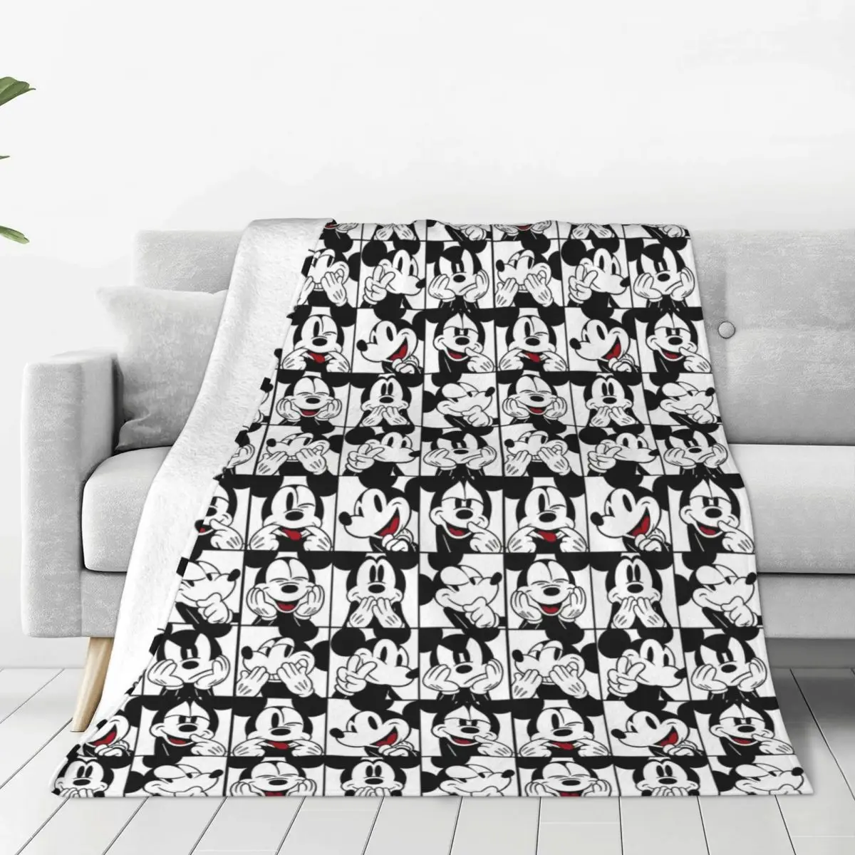 Soft Blanket Kids Picnic Anime Mickey Mouse Throw Blanket Cartoon Animal Flannel Bedspread For Couch Bed Print Sofa Bed Cover