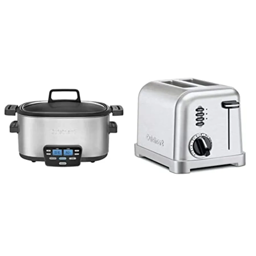 

3-In-1 Cook Central 6-Quart Multi-Cooker with Slow Cooker Brown/Saute Steamer CPT-160 Metal Classic 2-Slice Toaster in Brushed
