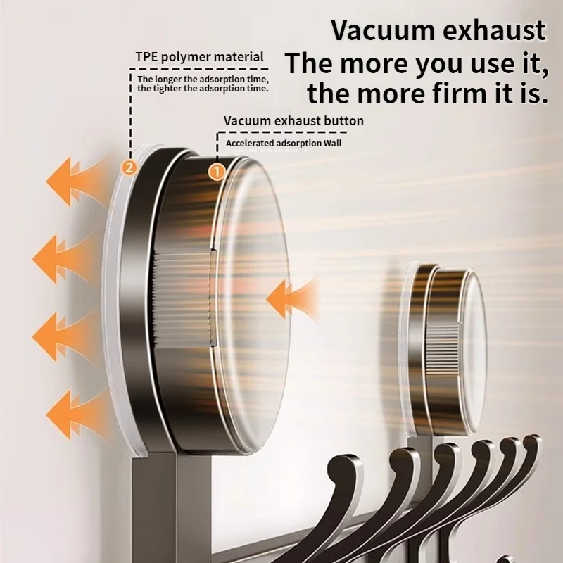 لاصق الباب الخلفي شماعات الملابس لا الحفر قوي شفط كأس هوك الحمام خزانة غرفة النوم خطاف تعليق المعاطف المنزلية الأساسية #5