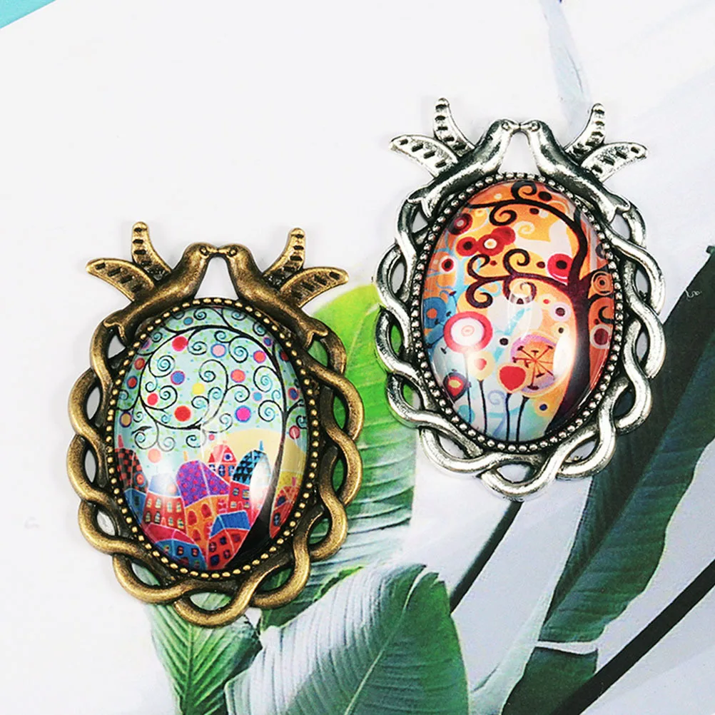 

50 шт. металлические подносы для подвесок, винтажные овальные формы, сделай сам, изготовление ювелирных изделий, пустые рамки для ожерелья, аксессуары для рукоделия, поднос для ювелирных изделий своими руками