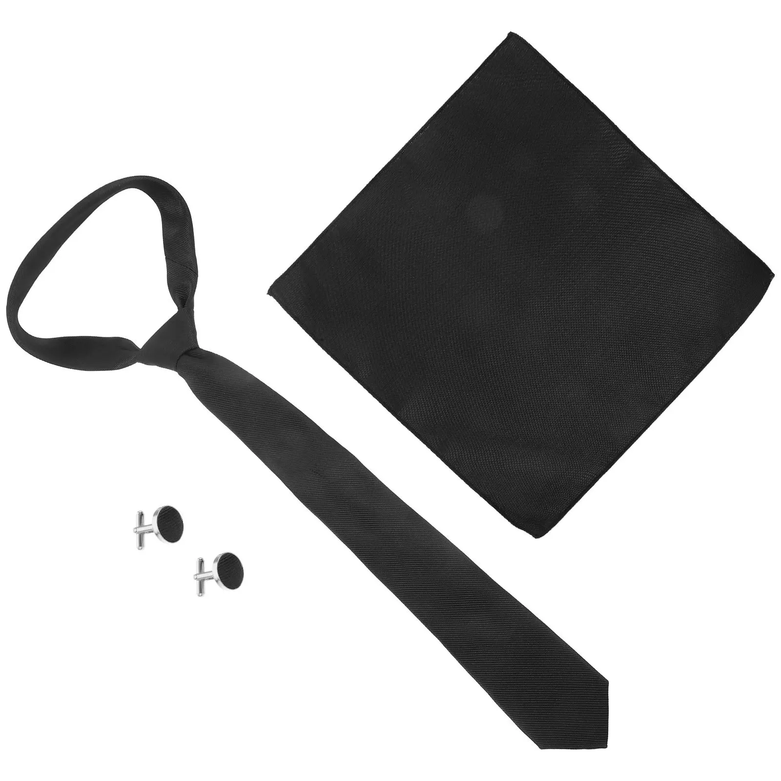 

1 set 1 Set Men Necktie Cufflinks Set Pocket Square For Wedding Party Formal Occasion Gift Handkerchief Decorative Kit