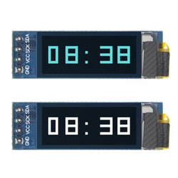 Module d'affichage OLED pour Ardunio, écran LED LCD, blanc et bleu, 0.91 pouces, interface IIC i2C, SSD1306, 12864, 0.91