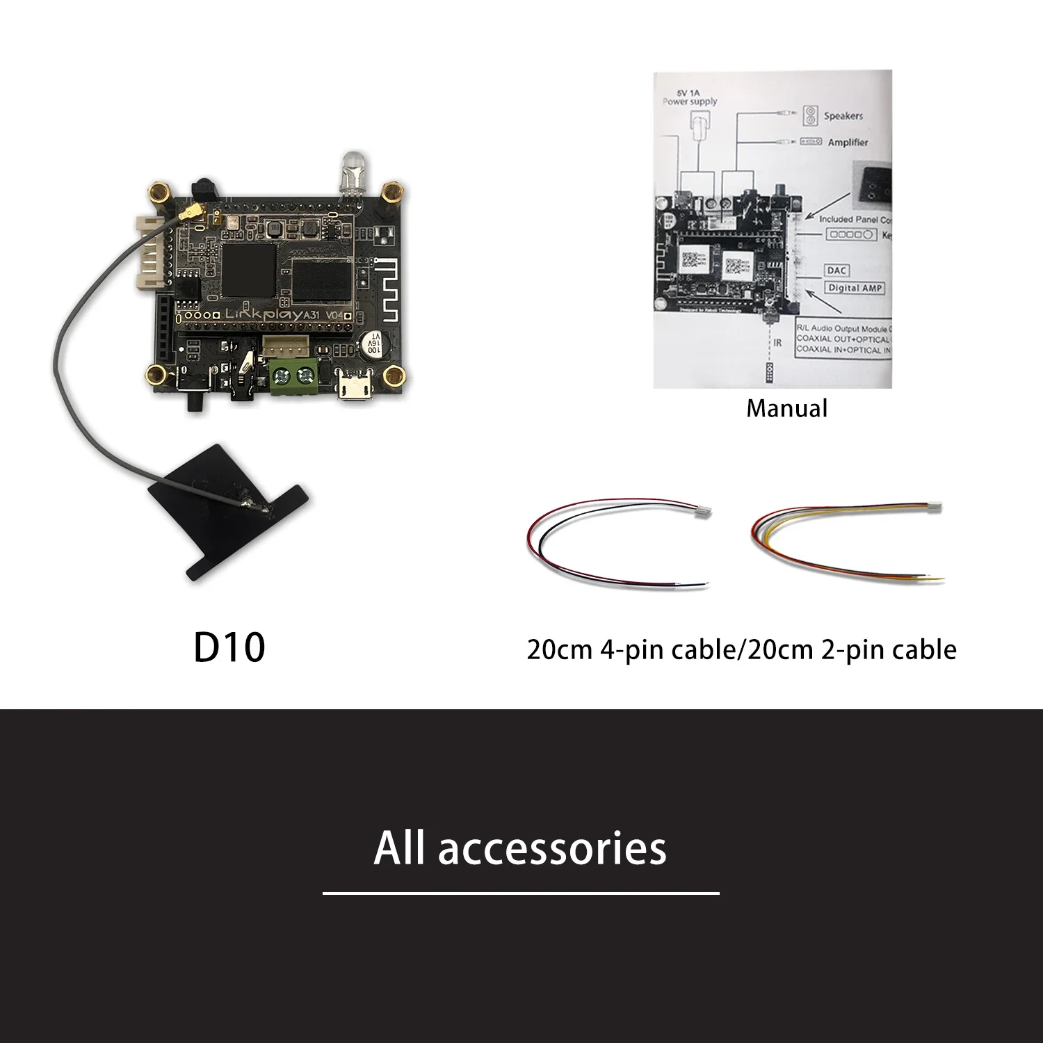 D10 WiFi y Bluetooth 5,0 Audio recibir módulo Bluetooth I2S salida analógica ESS9023 placa de salida con Airplay DLNA Wifi Audio