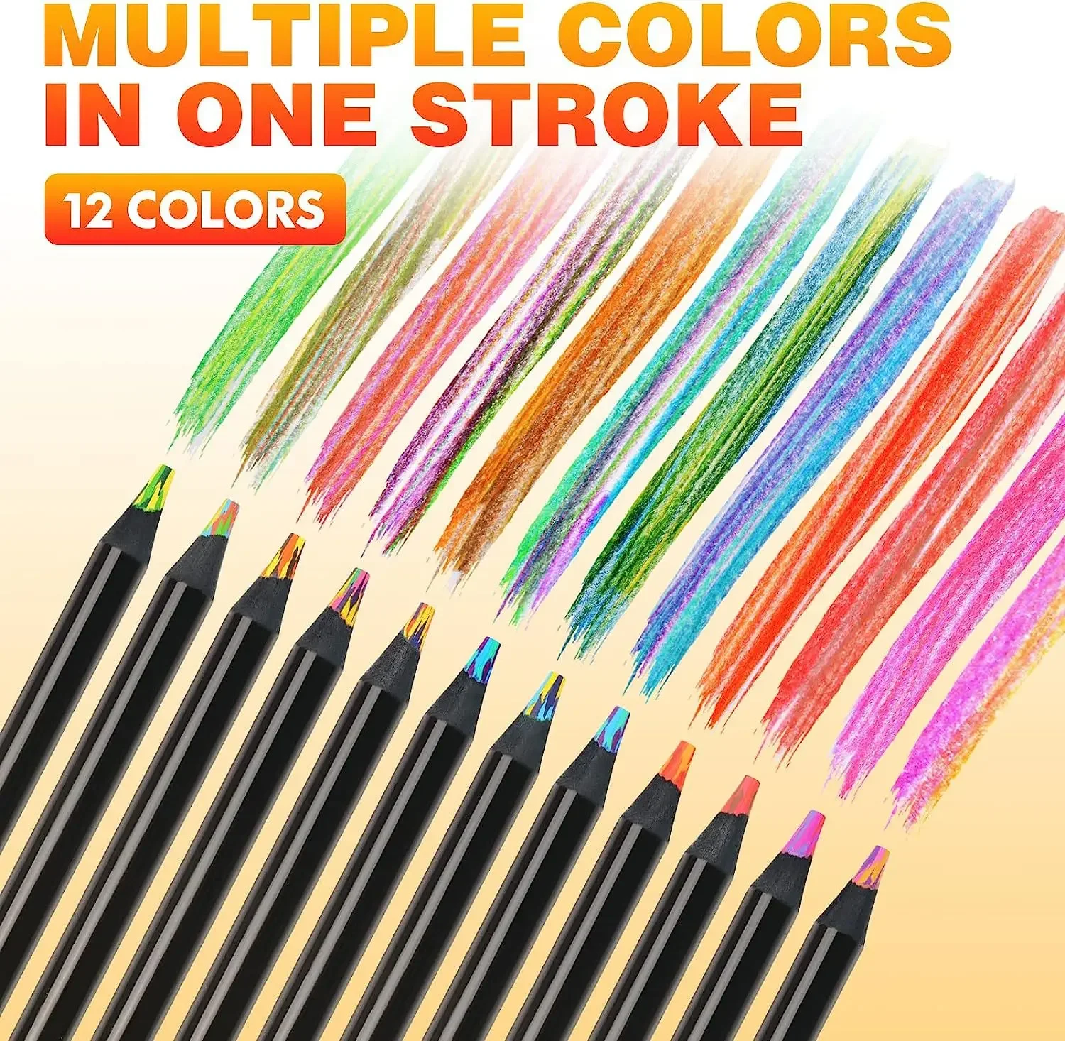 Rainbow Color Pencils for Kids, Concentric Gradient Crayons, Art Painting, Drawing Stationery, 10 PCs/Set, 7 Colors, Kawaii Ekg