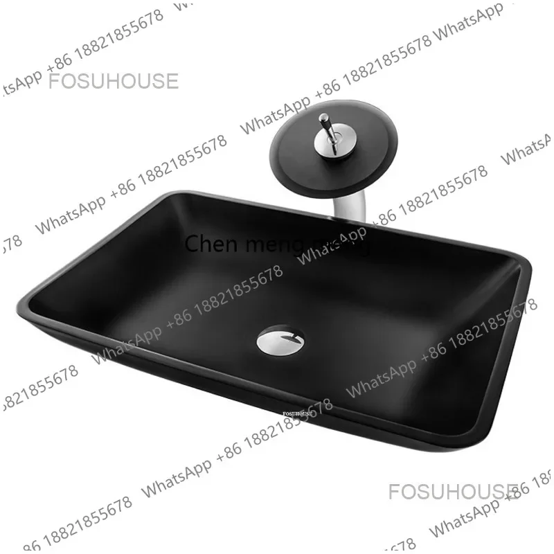 A17 Art Craft Bathroom Sinks Frosted Black Wash Basin Glass Table Basin Design Kitchen Washing Sinks Luxury Bathroom Washbasins